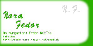 nora fedor business card